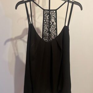Express Black Camisole with Back Lace Detail Large